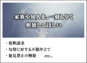 家族や知人を、一刻も早く釈放してほしい・保釈請求・勾留に対する不服申立て・接見禁止の解除